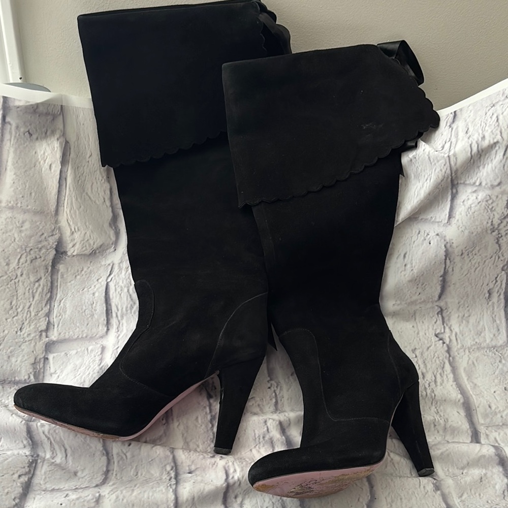 🔵RED Valentino Black Suede Women's Shoes